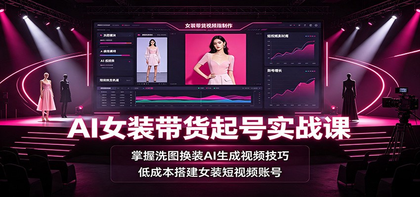 AI女装带货起号实战课：掌握洗图换装AI生成视频技巧，低成本搭建女装短视频账号采购|汽车产业|汽车配件|机加工企业家交流社群中心
