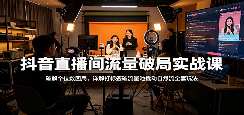 抖音直播间流量破局实战课：破解个位数困局，详解打标签破流量池撬动自然流全套玩法采购|汽车产业|汽车配件|机加工企业家交流社群中心