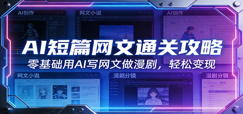 AI短篇网文通关攻略：零基础用AI写网文做漫剧，轻松变现采购|汽车产业|汽车配件|机加工蚂蚁智酷企业交流社群中心