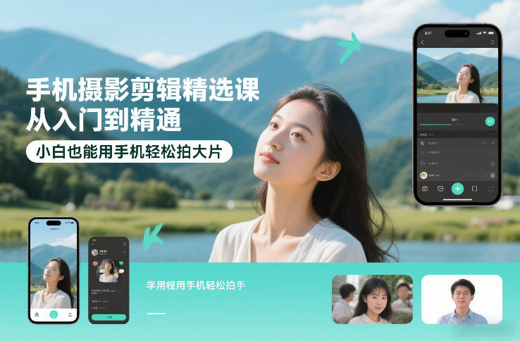 手机摄影剪辑精选课，从入门到精通，小白也能用手机轻松拍大片采购|汽车产业|汽车配件|机加工蚂蚁智酷企业交流社群中心