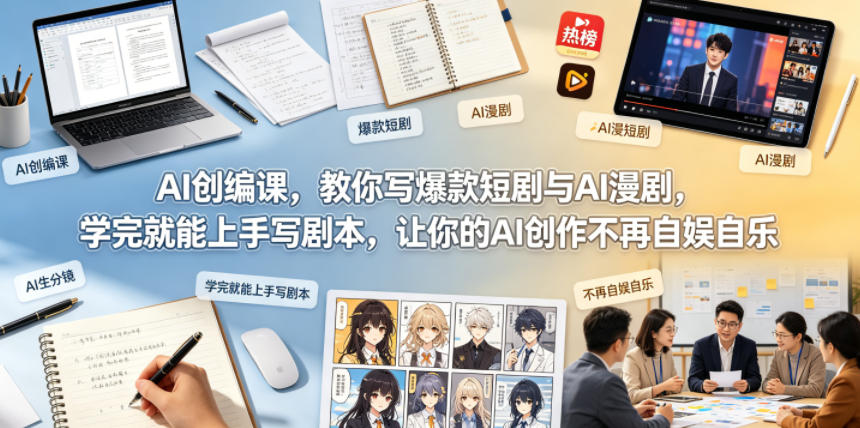 AI创编课，教你写爆款短剧与AI漫剧，学完就能上手写剧本，让你的AI创作不再自娱自乐采购|汽车产业|汽车配件|机加工企业家交流社群中心