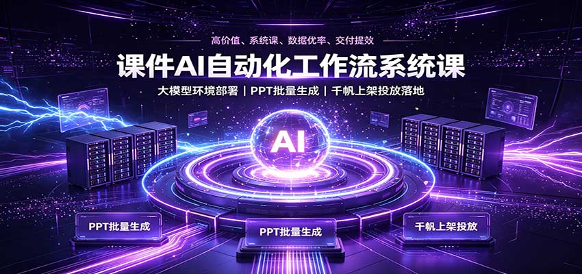 课件AI自动化工作流系统课：大模型环境部署，PPT批量生成，千帆上架投放落地采购|汽车产业|汽车配件|机加工企业家交流社群中心
