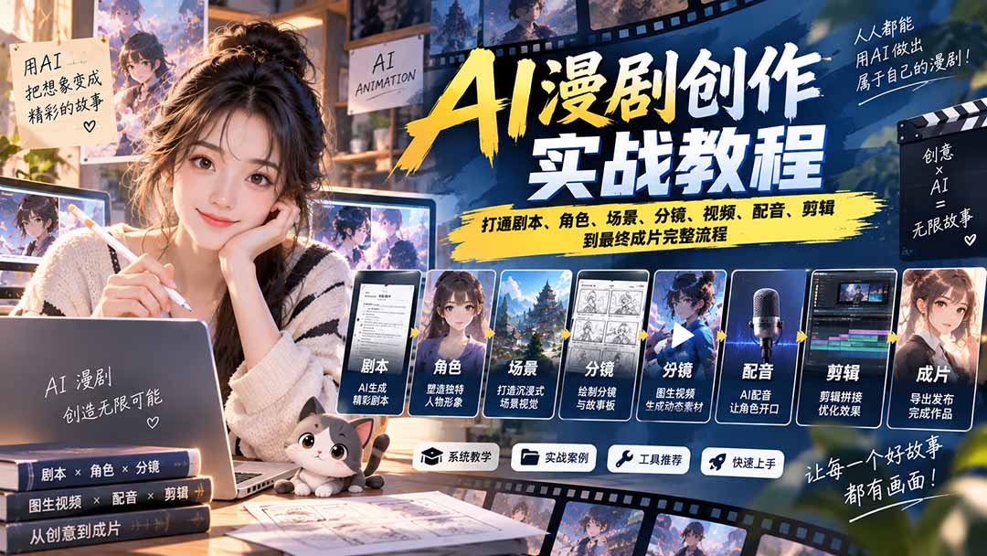 2026 AI漫剧创作实战教程：打通剧本、角色、场景、分镜、视频、配音、剪辑到最终成片完整流程采购|汽车产业|汽车配件|机加工企业家交流社群中心