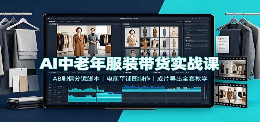 AI中老年服装带货实战课:AB剧情分镜脚本,电商平铺图制作,成片导出全套教学采购|汽车产业|汽车配件|机加工企业家交流社群中心