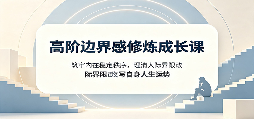 高阶边界感修炼成长课:筑牢内在稳定秩序,理清人际界限改写自身人生运势采购|汽车产业|汽车配件|机加工企业家交流社群中心