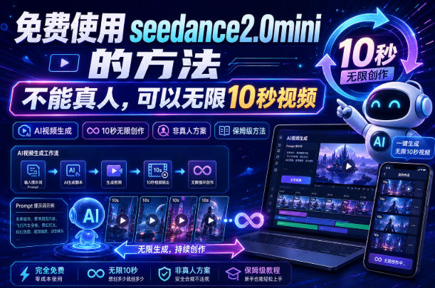 免费使用seedance2.0mini的方法,不能真人,可以无限10秒视频,9图+3音频参考采购|汽车产业|汽车配件|机加工企业家交流社群中心