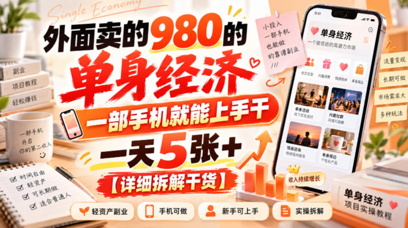 外面卖的980的单身经济，一部手机就能上手干，一天5张+【详细拆解干货】采购|汽车产业|汽车配件|机加工企业家交流社群中心