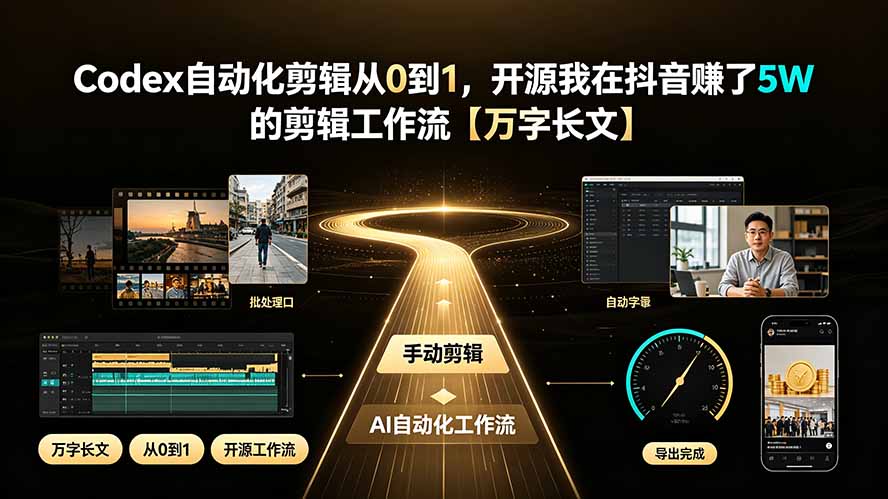 Codex自动化剪辑从0到1，开源我在抖音赚了5W 的剪辑工作流【万字长文】采购|汽车产业|汽车配件|机加工企业家交流社群中心