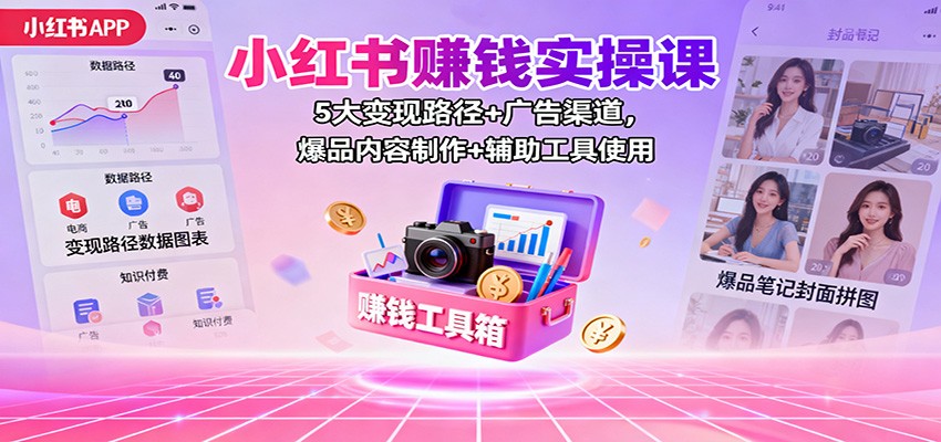 小红书赚钱实操课：5大变现路径+广告渠道，爆品内容制作+辅助工具使用采购|汽车产业|汽车配件|机加工蚂蚁智酷企业交流社群中心