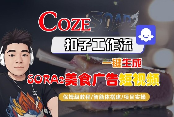 Coze扣子智能体工作流一键生成“SORA2美食广告“短视频,全流程保姆级教学采购|汽车产业|汽车配件|机加工蚂蚁智酷企业交流社群中心