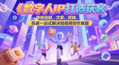 数字人IP打造获客变现实操课，智能选题、文案、剪辑、包装一站式解决短视频创作难题采购|汽车产业|汽车配件|机加工蚂蚁智酷企业交流社群中心