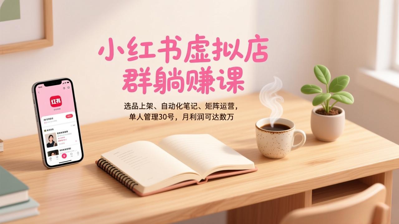 小红书虚拟店群躺赚课，选品上架、自动化笔记、矩阵运营，单人管理30号，月利润可达数万采购|汽车产业|汽车配件|机加工蚂蚁智酷企业交流社群中心