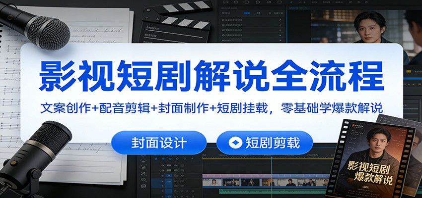 影视短剧解说全流程：文案创作+配音剪辑+封面制作+短剧挂载，零基础学爆款解说采购|汽车产业|汽车配件|机加工蚂蚁智酷企业交流社群中心