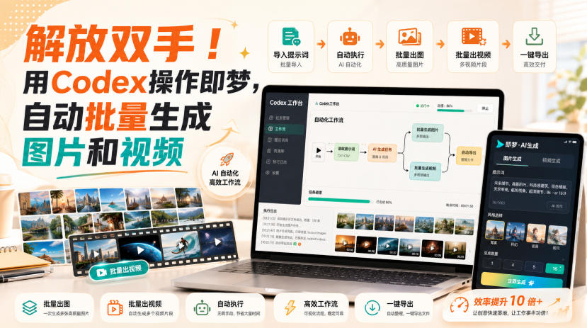 解放双手！用Codex操作即梦，自动批量生成图片和视频采购|汽车产业|汽车配件|机加工企业家交流社群中心