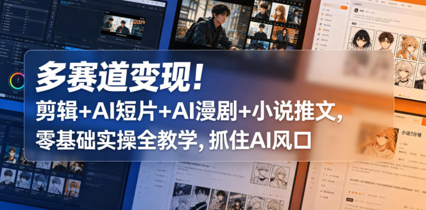 多赛道变现！剪辑+AI短片+AI漫剧+小说推文，零基础实操全教学，抓住AI风口采购|汽车产业|汽车配件|机加工企业家交流社群中心
