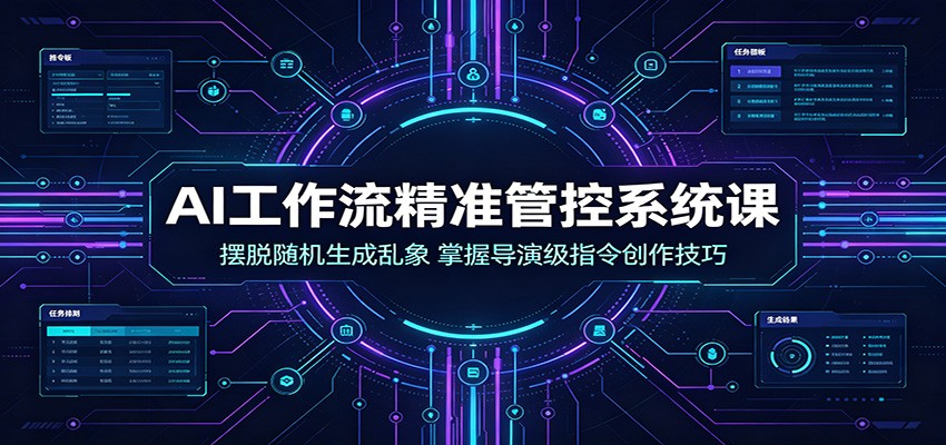 AI工作流精准管控系统课:摆脱随机生成乱象,掌握导演级指令创作技巧采购|汽车产业|汽车配件|机加工企业家交流社群中心