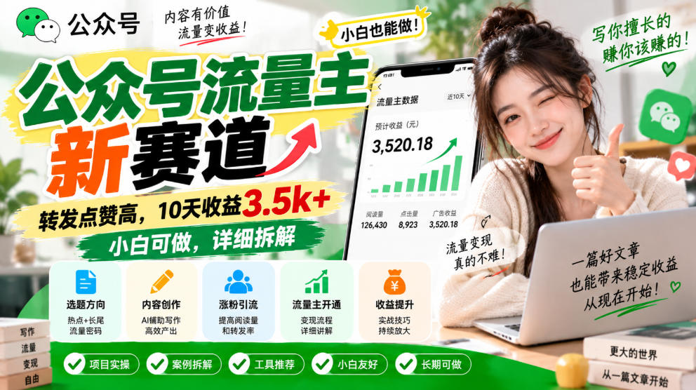 公众号流量主新赛道，转发点赞高，10天收益3.5k+小白可做，详细拆解采购|汽车产业|汽车配件|机加工企业家交流社群中心