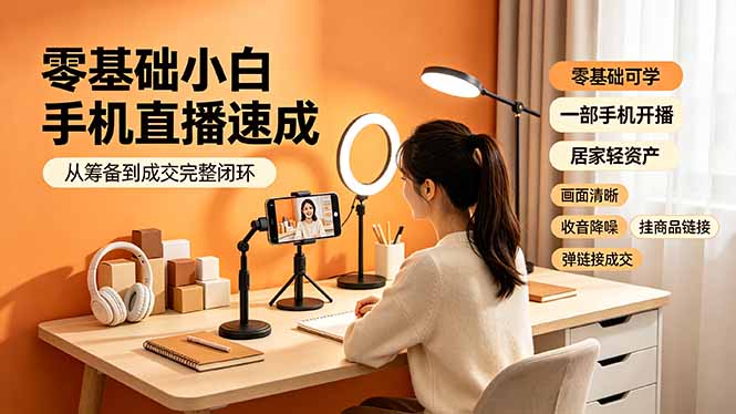 零基础小白手机直播速成，从筹备到成交完整闭环，适配苹果安卓系统，解决杂音卡顿留人难问题采购|汽车产业|汽车配件|机加工企业家交流社群中心