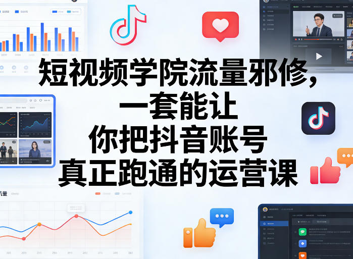 短视频学院流量邪修，一套能让你把抖音账号真正跑通的运营课采购|汽车产业|汽车配件|机加工企业家交流社群中心