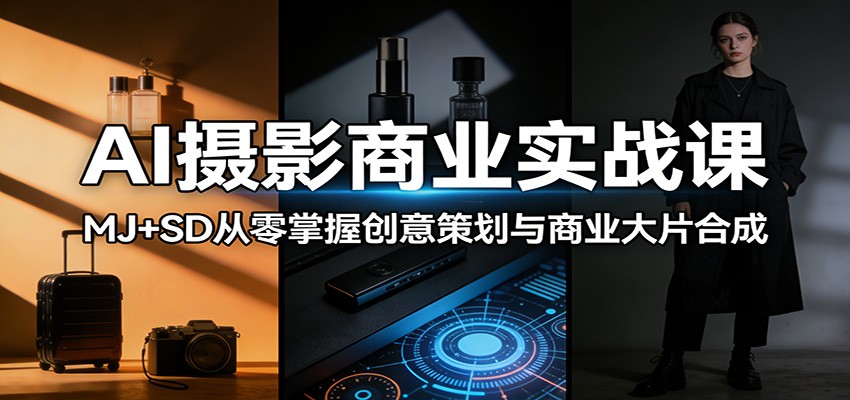 AI摄影商业实战课：MJ+SD从零掌握创意策划与商业大片合成采购|汽车产业|汽车配件|机加工企业家交流社群中心