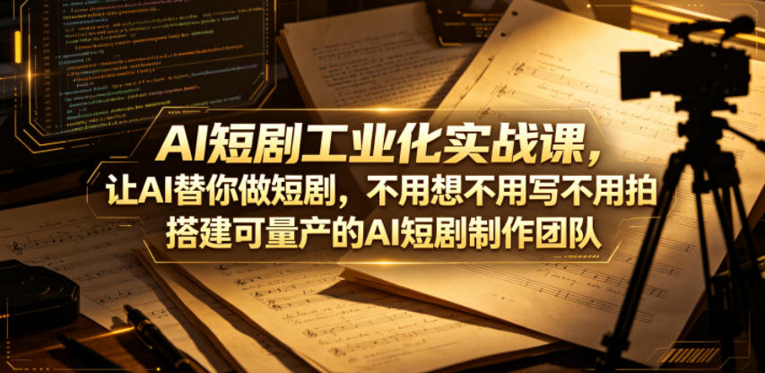AI短剧工业化实战课，让AI替你做短剧，不用想不用写不用拍，搭建可量产的AI短剧制作团队采购|汽车产业|汽车配件|机加工企业家交流社群中心