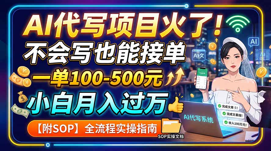 AI代写项目火了！不会写也能接单，一单100-500元，小白月入过万【附SOP】采购|汽车产业|汽车配件|机加工企业家交流社群中心