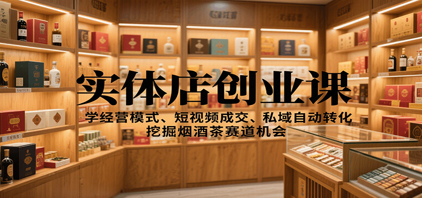 实体店创业课:学经营模式、短视频成交、私域自动转化,挖掘烟酒茶赛道机会采购|汽车产业|汽车配件|机加工蚂蚁智酷企业交流社群中心