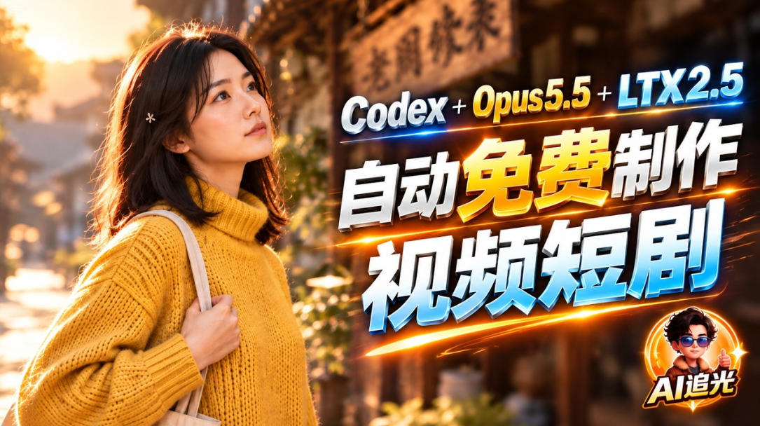 【无水印】Codex出图+免费LTX-2.5生成视频，Claude Opus 5.5全自动剪出1分钟情感短剧《停了的表》采购|汽车产业|汽车配件|机加工企业家交流社群中心