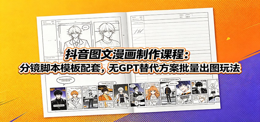 抖音图文漫画制作课程:分镜脚本模板配套,无GPT替代方案批量出图玩法采购|汽车产业|汽车配件|机加工企业家交流社群中心