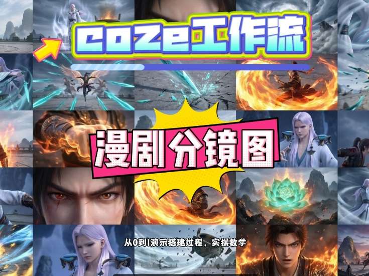 通过Coze工作流，制作《动漫分镜图》，两分钟制作完成25宫格分镜图，从0到1演示搭建过程，实操教学采购|汽车产业|汽车配件|机加工企业家交流社群中心