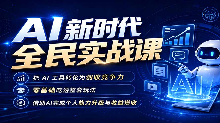 AI新时代全民实战课，把 AI 工具转化为创收竞争力，零基础吃透整套玩法，借助AI完成个人能力升级与收益增收。采购|汽车产业|汽车配件|机加工企业家交流社群中心