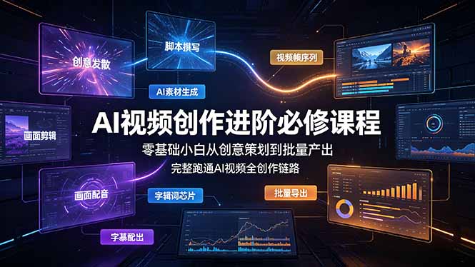 AI视频创作进阶必修课程：零基础小白从创意策划到批量产出，完整跑通AI视频全创作链路采购|汽车产业|汽车配件|机加工企业家交流社群中心