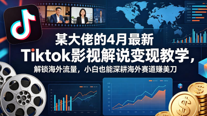 某大佬的4月最新Tiktok影视解说变现教学，解锁海外流量，小白也能深耕海外赛道賺美刀采购|汽车产业|汽车配件|机加工企业家交流社群中心