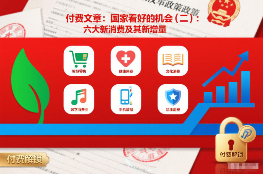 付费文章:国家看好的机会(二):六大新消费及其新增量采购|汽车产业|汽车配件|机加工蚂蚁智酷企业交流社群中心