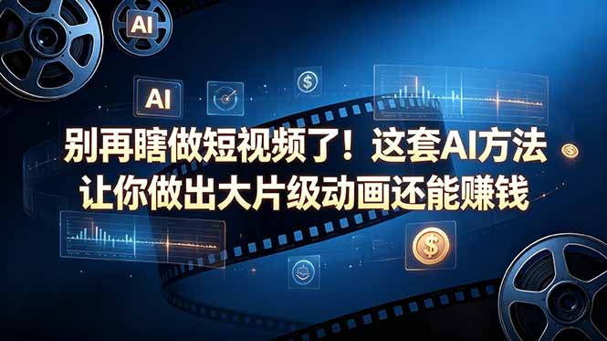 别再瞎做短视频了!这套 AI 方法让你做出大片级动画还能赚钱【原创双语字幕】采购|汽车产业|汽车配件|机加工企业家交流社群中心