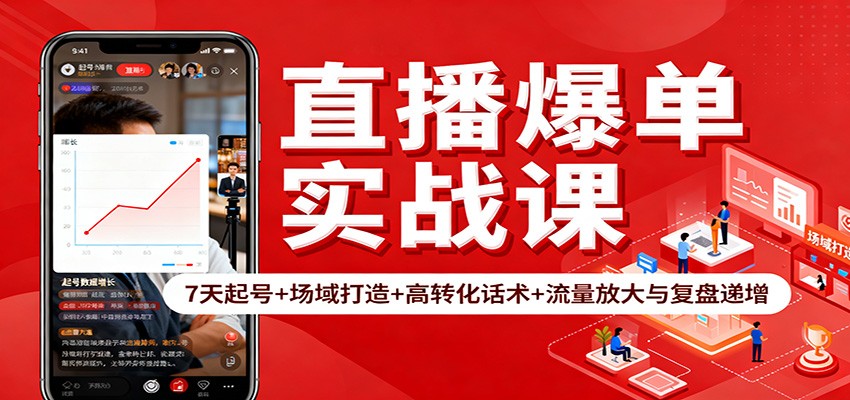 直播爆单实战课:7天起号+场域打造+高转化话术+流量放大与复盘递增采购|汽车产业|汽车配件|机加工蚂蚁智酷企业交流社群中心