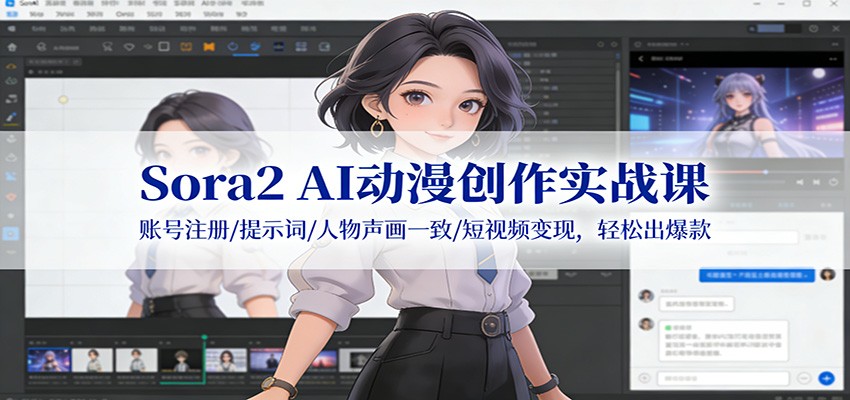 Sora2 AI动漫创作实战课:账号注册/提示词/人物声画一致/短视频变现,轻松出爆款采购|汽车产业|汽车配件|机加工蚂蚁智酷企业交流社群中心