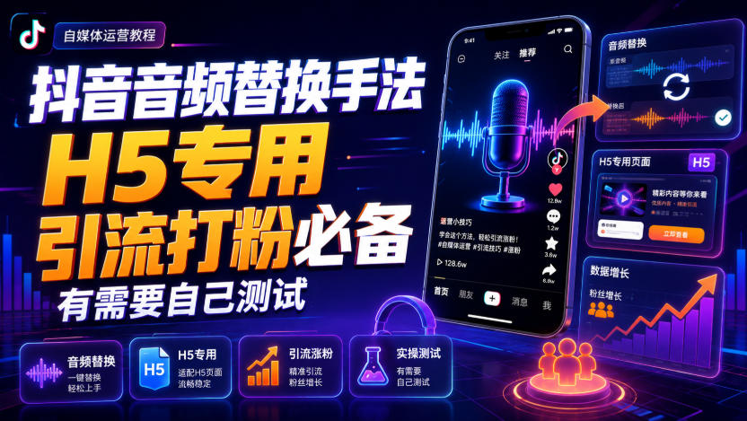 抖音音频替换手法H5专用,引流打粉必备,有需要自己测试采购|汽车产业|汽车配件|机加工企业家交流社群中心