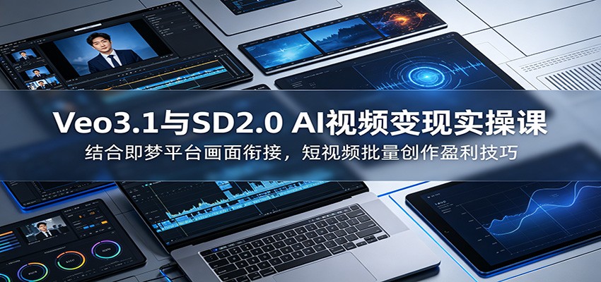 Veo3.1与SD2.0 AI视频变现实操课课:结合即梦平台画面衔接,短视频批量创作盈利技巧采购|汽车产业|汽车配件|机加工企业家交流社群中心