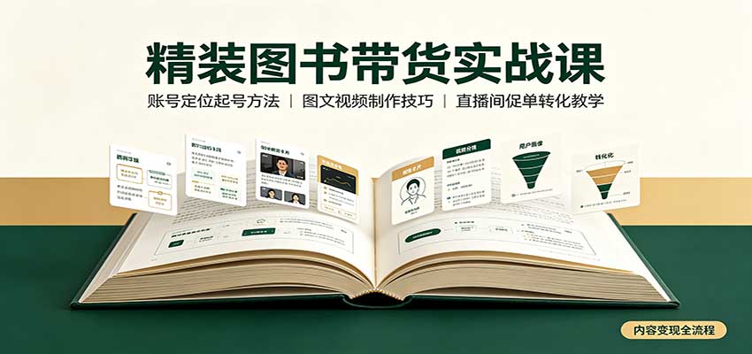 精装图书带货实战课：账号定位起号方法，图文视频制作，促单转化教学采购|汽车产业|汽车配件|机加工企业家交流社群中心