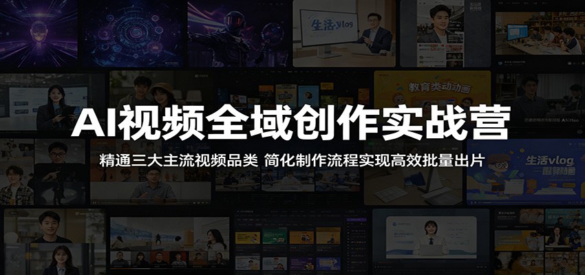 AI视频全域创作实战营：精通三大主流视频品类，简化制作流程实现高效批量出片采购|汽车产业|汽车配件|机加工企业家交流社群中心