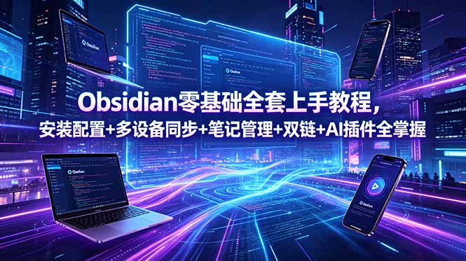 Obsidian零基础全套上手教程,安装配置+多设备同步+笔记管理+双链+AI插件全掌握采购|汽车产业|汽车配件|机加工企业家交流社群中心