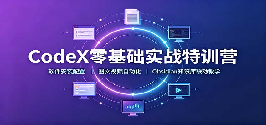 CodeX零基础实战特训营:软件安装配置,图文视频自动化,Obsidian知识库联动教学采购|汽车产业|汽车配件|机加工企业家交流社群中心