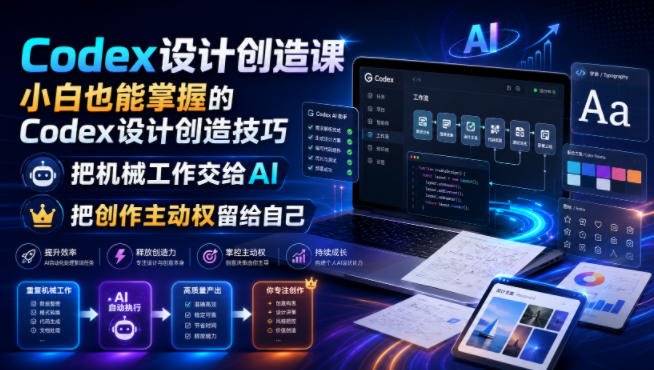 Codex设计创造课,小白也能掌握的Codex设计创造技巧,把机械工作交给AI,把创作主动权留给自己采购|汽车产业|汽车配件|机加工企业家交流社群中心