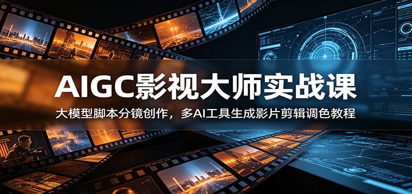 AIGC影视大师实战课:大模型脚本分镜创作,多AI工具生成影片剪辑调色教程采购|汽车产业|汽车配件|机加工企业家交流社群中心