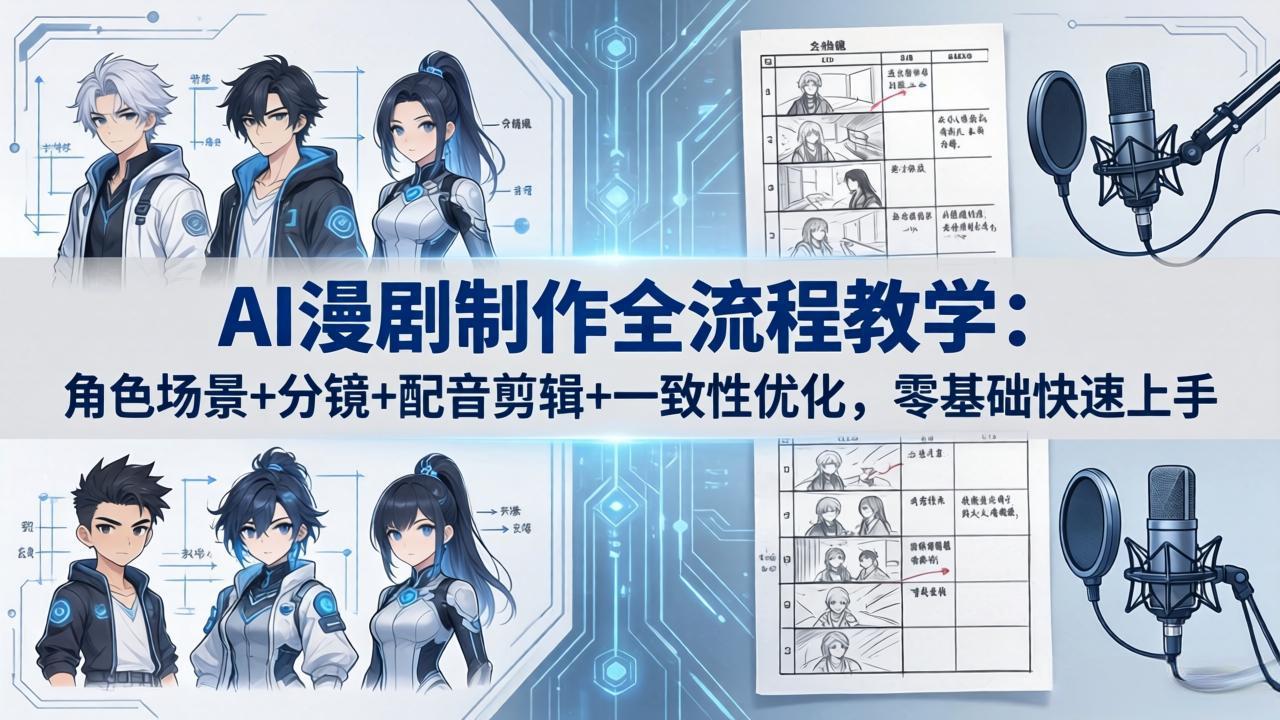 AI漫剧制作全流程教学：角色场景+分镜+配音剪辑+一致性优化，零基础快速上手采购|汽车产业|汽车配件|机加工企业家交流社群中心