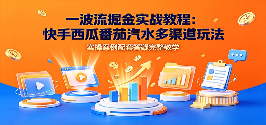 一波流掘金实战教程:快手西瓜番茄汽水多渠道玩法,实操案例配套答疑完整教学采购|汽车产业|汽车配件|机加工企业家交流社群中心