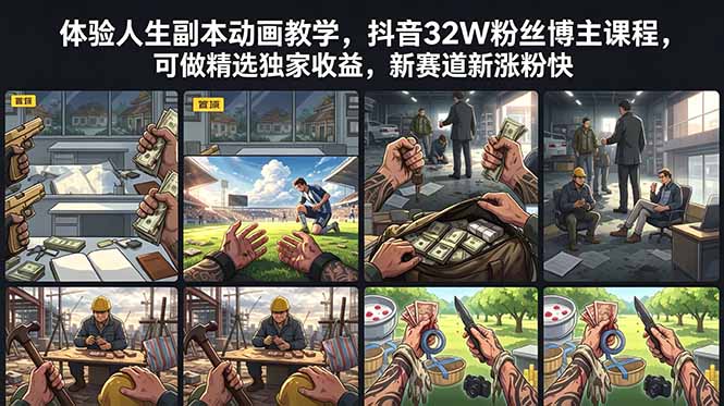 体验人生副本动画教学, 抖音32W粉丝博主课程,可做精选独家收益,新赛道新涨粉快采购|汽车产业|汽车配件|机加工企业家交流社群中心