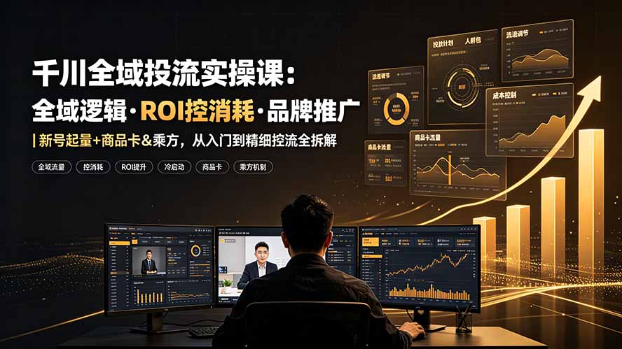 千川全域投流实操课：全域逻辑·ROI控消耗·品牌推广｜新号起量+商品卡&乘方，从入门到精细控流全拆解采购|汽车产业|汽车配件|机加工企业家交流社群中心