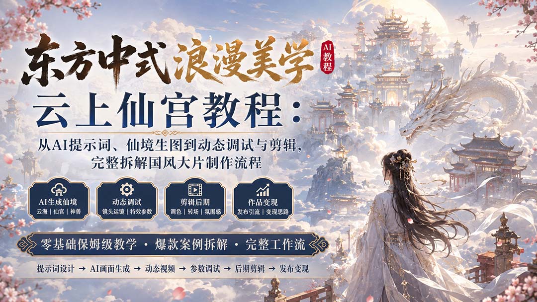 东方中式浪漫美学云上仙宫教程：从AI提示词、仙境生图到动态调试与剪辑，完整拆解国风大片制作流程采购|汽车产业|汽车配件|机加工企业家交流社群中心